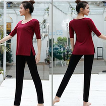 Spring and summer yoga suit womens fitness suit two-piece large size sports suit fitness suit square dance suit