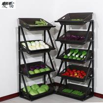 Supermarket fruit and vegetable shelf display rack creative multi-layer vegetable rack convenience store fruit and vegetable rack small snack rack
