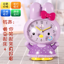 Cute cartoon voice alarm clock children students with early learning clock mute luminous bedroom snooze clock