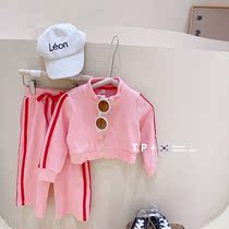 Super comfortable ~ childrens autumn Net red set 2021 New Baby foreign spring autumn leisure sports two-piece set
