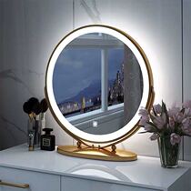 Dressing table mirror can be flipped Italian makeup mirror table lamp integrated adjustable height desktop desktop Net Red simple