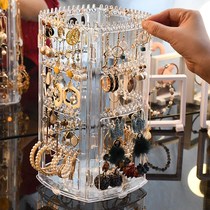 Rotating jewelry display rack Jewelry earrings earrings earrings ear clip rack stalls portable storage box hanging necklace storage rack