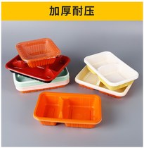 Disposable lunch boxes three dishes one meal one packing three boxes lunch boxes two or four squares rectangular plastic lunch fast food