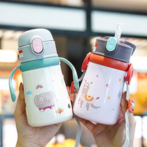 Childrens thermos cup 316 food grade baby bottle with handle Suction cup baby water Cup kindergarten drinking kettle