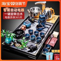 Kung Fu Tea Table Tan Set Household Porcelain 2021 Tea Table Light Luxury High-end Tea Ceremony Boiling Tea Table Boiling Water Table