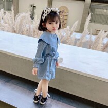Childrens clothing girl denim dress foreign spring and autumn fashion Korean childrens baby girl Autumn Princess long sleeve skirt