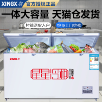 Star freezer commercial large-capacity freezer refrigerated and refrigerated household fresh-keeping horizontal refrigerator single temperature refrigerator