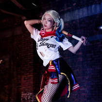 Suicide squad clown woman cos Hallie Quinn cosplay suit suit anime wig baseball bat company annual meeting