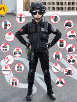 Child police costume boy swat vanity outfit outfit full gift military police uniform spring and autumn special forces suit
