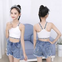 Childrens camisole wear 2021 summer thin girls bandeau girls cotton sports underwear during development