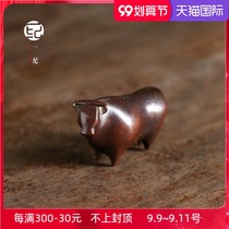 Handmade copper cow tea pet tea play ornaments retro creative Zen can raise Zodiac boutique kung fu tea ceremony tea set accessories