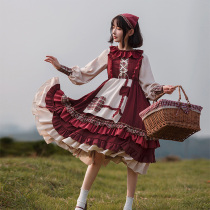 (Little Red Riding Hood op) Lolita skirt lolita dress skirt Pastoral princess dress Dress Cape spring and autumn