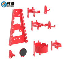 Square hole hardware tool rack hanging plate plastic adhesive hook upper wall hole plate anti-falling ABS red plastic adhesive hook frame