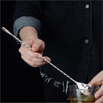 Spoon Stainless steel bar milk tea seasoning long handle bar spoon soup Short cocktail spoon Specialty bartending stick bar soup