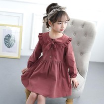 Girl dress spring and autumn 2021 new spring dress long sleeve princess dress girl foreign style childrens skirt
