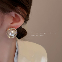 Big pearl earrings 2023 new trendy niche design sense ear clips without ear holes womens explosive earrings Internet celebrity earrings