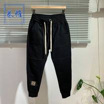 2021 autumn and winter New sports pants bunched feet casual size pants mens Japanese slim Joker pants