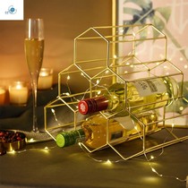 Cocktail ornaments creative Nordic lattice prismatic frame ornaments modern light luxury decoration wine bottle simulation Foreign