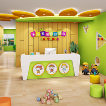 Fairyland Collection Silver Desk Arched Baking Varnish Front Young Children Early Education Center Reception Desk Education Institution Training Course Customized