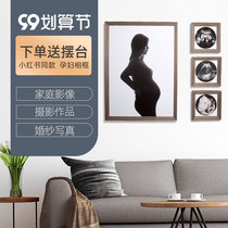 Little red book with pregnant women Photo Wall newborn B Super environmental protection solid wood photo frame hanging wall diy frame family decoration painting