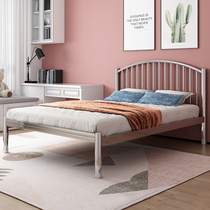  304 stainless steel bed 1 5 meters 1 8 meters 1 2 meters single European style master bedroom furniture wrought iron double wire bed