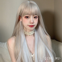 Admiration platinum wig lolita lolita cos full head hood type jk wig long straight hair cute shape
