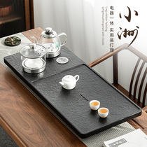 Whole piece of natural Ugin stone tea tray dry and wet separation home simple automatic electrical appliances integrated rectangular stone tea table