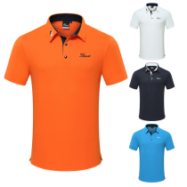 Golf mens ball clothes short sleeve polo shirt breathable casual solid color lapel T-shirt golf sports jersey