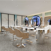 Hair mirror Stainless steel marble hair salon mirror Barber mirror Hair salon special wireless charging hot dyeing mirror