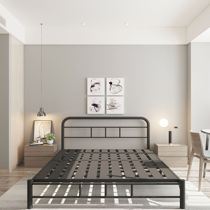 Iron bed double bed reinforced bold master bedroom 2021 new iron bed modern simple European style rental room