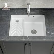 Laundry countertop with washboard Home balcony laundry basin with washboard Ceramic embedded household laundry sink customization