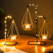 Candlelight dinner props Candle decoration Romantic Western table decoration Light luxury candlestick ornaments Nordic simple romantic lamp