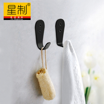 Thickened new single black stainless steel clothes hook towel coat single hook kitchen gourd adhesive hook butterfly