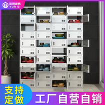Stainless steel canteen 40-door dinner plate cabinet multi-door Cabinet factory staff restaurant storage tableware lunch box cabinet chopsticks cabinet
