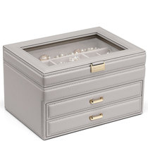 High-end jewelry storage box large capacity earrings necklace ring bracelet hand jewelry hair accessories storage box high-end light luxury