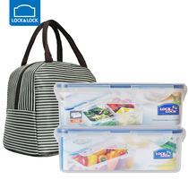 Lock and lock plastic lunch box Three-separated microwave oven heating Fruit light salad Picnic lunch box Lunch box