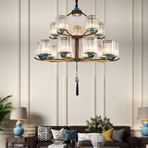 New Chinese chandelier living room lamp restaurant Chinese style Zen crystal lamps modern simple atmosphere home living room lamp