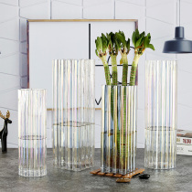 Simple creative pearlescent mother-of-pearl vase ornaments Glass living room decoration transparent color flower vase Fuguizhu 