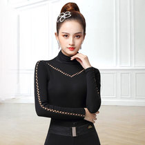Dan Bo Luo Betty Brand Women High Collar Plus Velvet Autumn Winter Dancing Clothes Long Sleeve Latin Dance base shirt Ballroom Dance Clothes