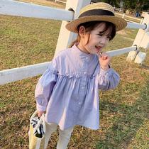 Girl Little Fresh Shirt 2020 New Autumn Clothing Han Edition Childrens Blouses Baby College Wind Polo Shirt Spring Autumn