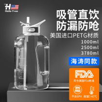 Large capacity fitness water cup 1500 ml with straw extra large summer pier bucket space cup water bottle