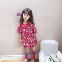 2021 summer new children Japanese Tide brand black Super Four Color fruit T full printed pacifier tide boys and girls short sleeve t-shirt
