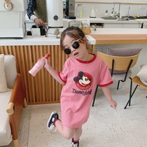 Girls summer dress short sleeve t-shirt dress 2020 new foreign style small children Baby Fashion long dress T tide