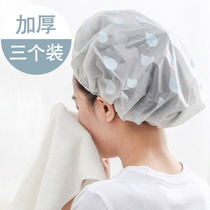 Shower cap female waterproof bath head cover cute Korean shower cap adult household shower cap bath cap lampblack cap
