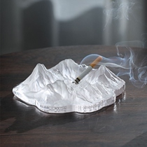 High-end glass ashtray home living room creative personality trend ins Wind retro light luxury glaze iceberg ashtray