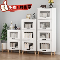 Simple bookshelf floor glass door Living room Nordic bedroom containing rack locker minimalist modern office bookcase