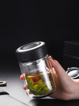 Tea separation tea cup high-grade double insulation glass for men and women heat preservation portable anti-drop mini water Cup