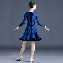 Childrens Latin dance clothes girls autumn and winter professional competition clothing regulations