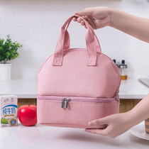 Yiwu modern minimalist portable thickened lunch box bag domestic trade solid color double-layer aluminum foil cold insulation bag