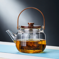 Glass cooking teapot single pot high temperature resistant thickening electric pottery stove boiling water lifting beam pot household tea maker tea set set
